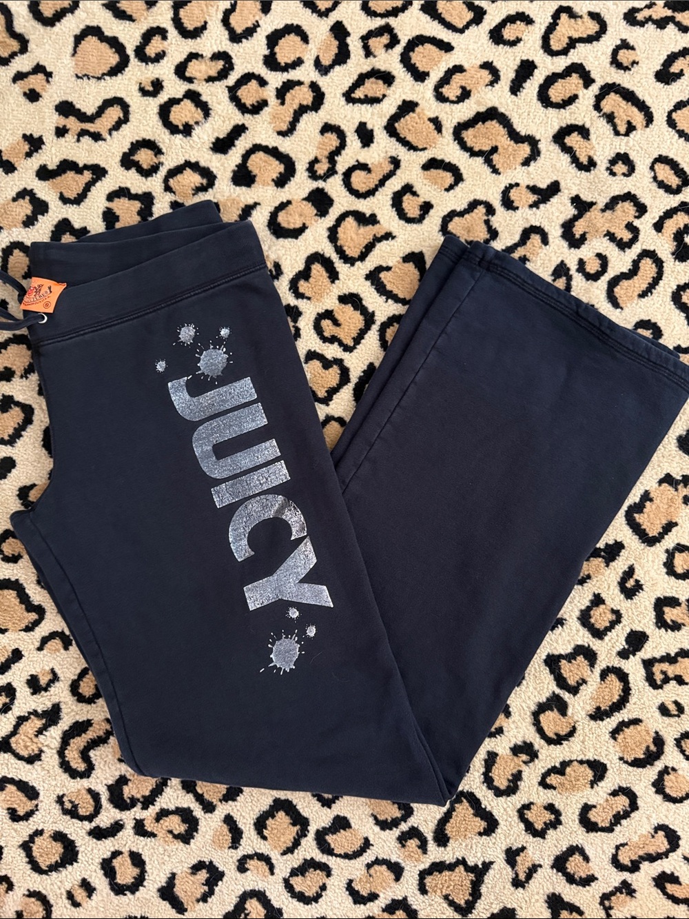 Juicy Couture Black Sweatpants with Silver Glitter Logo